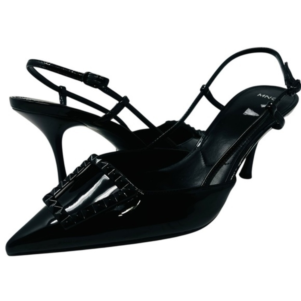 Mango Black Patent Heels